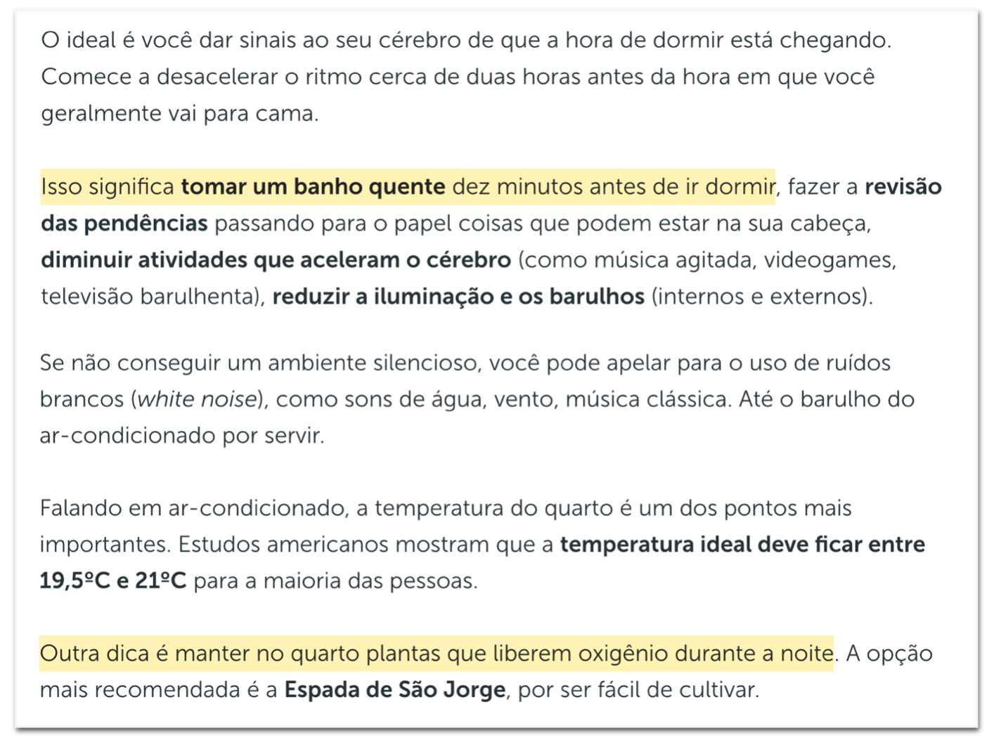 Dicas de higiene do sono em outro site